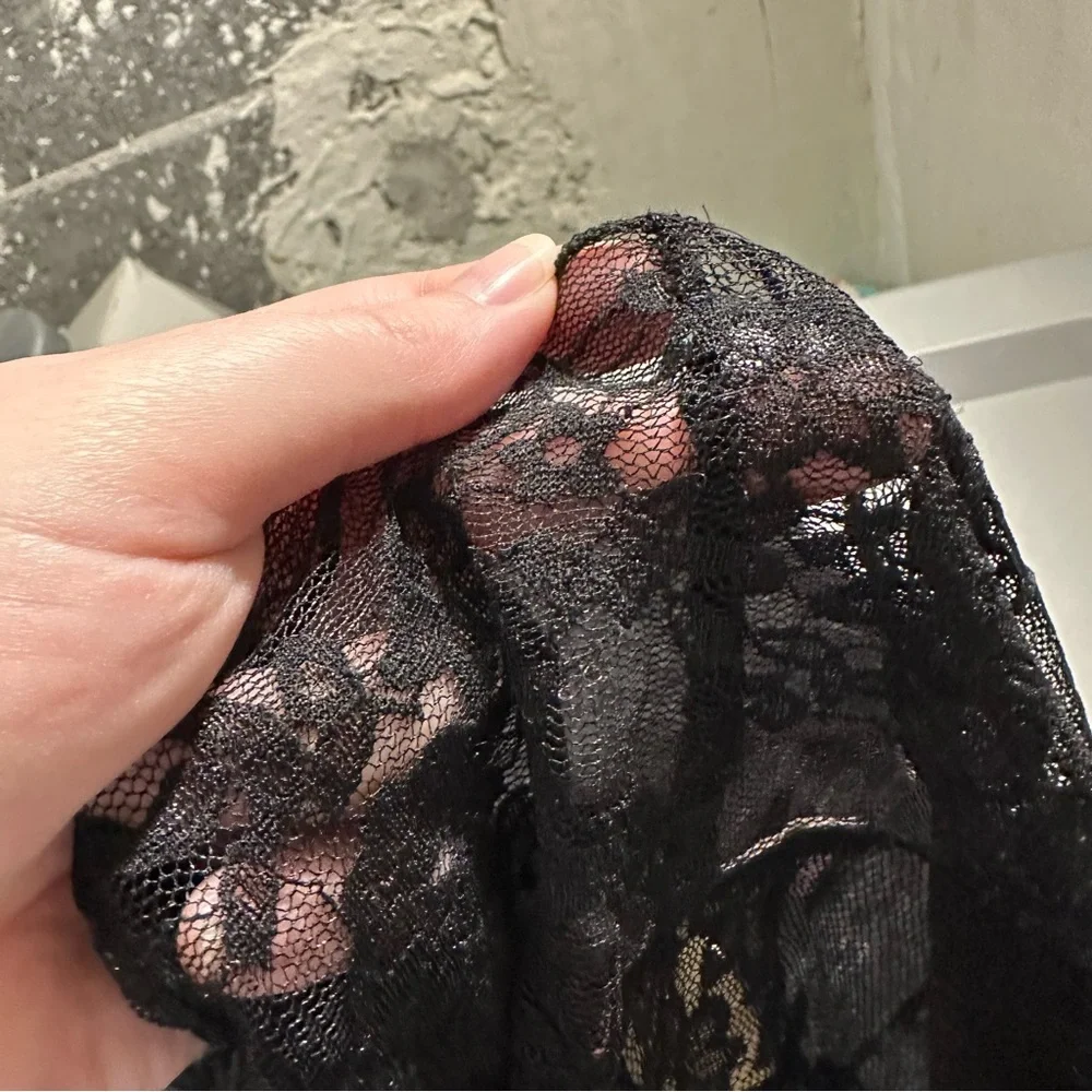 Vintage Ethos Duster Black Lace Floral Whimsigoth Goth Fairy Mesh Flare Sleeve - Picture 14 of 15